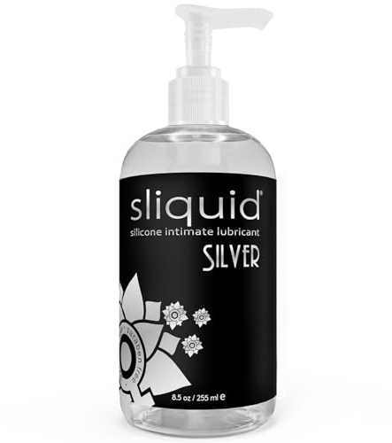 Sliquid Silver Intimate Lubricant - Silicone Lube for Women/Men/Couples, Hypoallergenic Lube, Silicone Lubricant, Waterproof, Unscented, 8.5 Fl Oz
