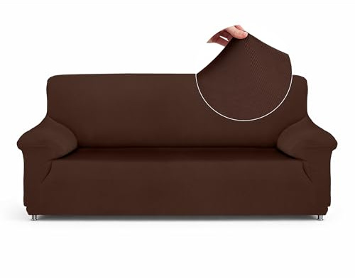 Textil-home Elastischer Sofabezug TEIDE, Sofahusse Couchbezug - 1 Sitzer - 70 a 100 cm. Farbe Braun