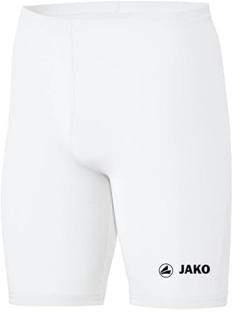 JAKO Unterziehhose Kinder Tight Basic 2.0 Weiß 116 - Elastische Fahrradhose Kinder aus Polyester, Radlerhose Kinder mit elastischem Bund, Thermohose