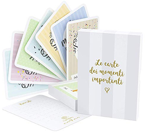Le carte segna tappe del tuo bebè & la scatola dei ricordi – 40 carte unisex per le foto delle tappe più importanti, incluse le carte della gravidanza & le tappe d'età raggiunte (Italiano)