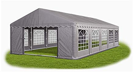 Das Company Tenda per Feste grigio 5x10m Impermeabile 240 g/m2 PE Telone Costruzione Summer Plus sul Fondo e Rinforzi Tetto