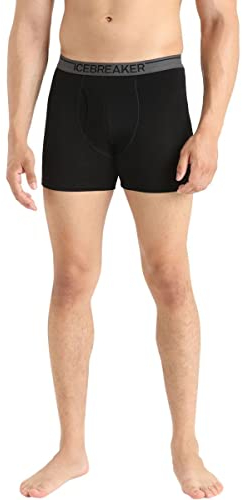 Icebreaker Herren Anatomica Cool-Lite Boxershorts - Unterwäsche aus Merinowolle für Wandern, Wintersport, Abenteuer und Training - Schwarz, S