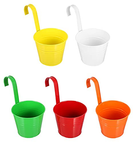 Cabilock 5st Blumentopf Zum Aufhängen An Der Wand Pflanztopf Zum H?ngen Verzinktes Metall Wand Blumentopf Hängende Blumenvase Aus Metall Pflanzkübel Zaun Eisen Kindergarten Fortschrittlich