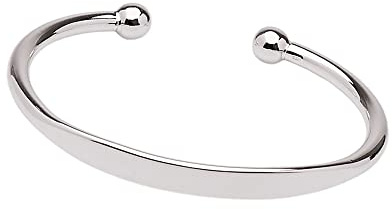 Treasure Bay Solid 925 Sterling Drehmoment Armreif Armbänder – Plain Cuff Bar Armbänder for Men (Silber, Einheitsgröße)