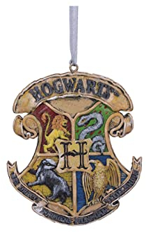 Nemesis Now Harry Potter Hogwarts Wappen zum Aufhängen, Gelb, 8 cm - Baumschmucksanhänger