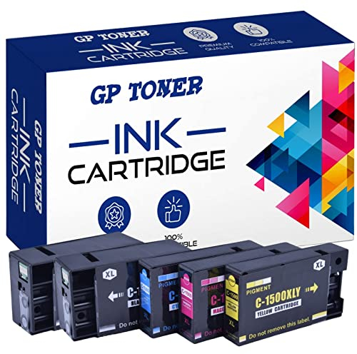 GP TONER 1500XL Druckerpatronen Ersatz für Canon 1500 Tintenpatronen für Canon MAXIFY MB2750 MB2755 MB2000 MB2050 MB2150 MB2155 MB2300 MB2350 (Schwarz, Cyan, Magenta, Gelb) (PGI-1500XL 5-Pack)