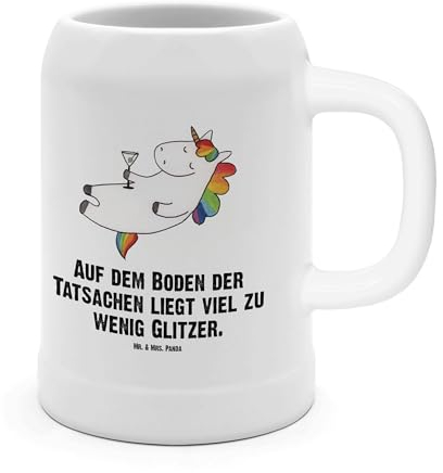 Mr. & Mrs. Panda Bierkrug Einhorn Cocktail, Steinzeug, 500 ml