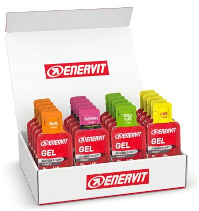 Enervit, Gel Energetico con Vitamine, Confezione Assortita da 20 Gel, 20g di Carboidrati, Adatti Durante Attività Sportiva di Lunga Durata, Alta Densità Energetica, Vegan, Senza Glutine, Pack da 25ml