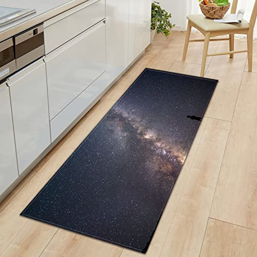 MYPALL Küchenläufer rutschfest Küchenmatte Farbige Sterne Küchenmatte für Küche und Bar Teppich Läufer waschbare Küchenläufer Küche Deko 50 x 140cm