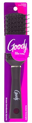 Goody Detangle It Vented Hair Brush, Black, Quick Drying Detangler with Flexible Bristles, Use as Detangling or Styling Brush, Tackles Tangles & Knots, All Hair Types