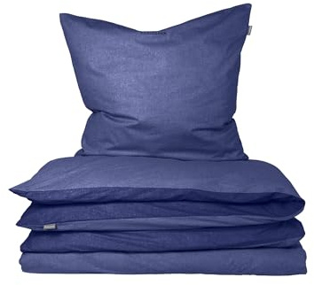 Schiesser Bettwäsche 155x220 cm | 100% Baumwolle | Blau | 2-teilig | Feinbiber | 155x220 cm + 80x80 cm | kuschelweich | pflegeleicht & atmungsaktiv | OEKO-TEX® MADE IN GREEN