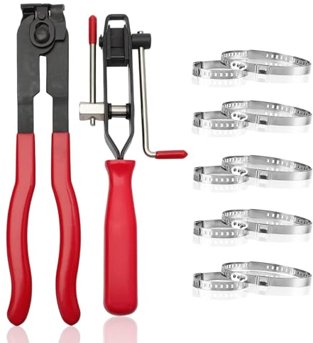 Lot de 12 colliers de serrage Nizirioo pour colliers de serrage : ensemble de colliers de serrage, 2 pinces de serrage pour collets d'essieu avec 10 colliers de serrage d'essieu, pince à collier