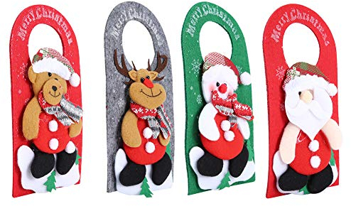 Weihnachts-Türhänger-Dekorationen, 4 Stück, Weihnachts-Türhänger, Anhänger, Weihnachts-Türknauf-Aufhänger, Weihnachtsmann, Schneemann, Elch, Dekoration, Ornamente Für Hotel, Schaufenster, Weihnachtsde