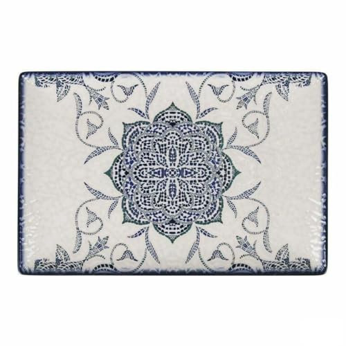 La Mediterránea Fuente de Cocina Rosetta Porcelana Rectangular 30 x 20 x 2,5 cm (6 Unidades)