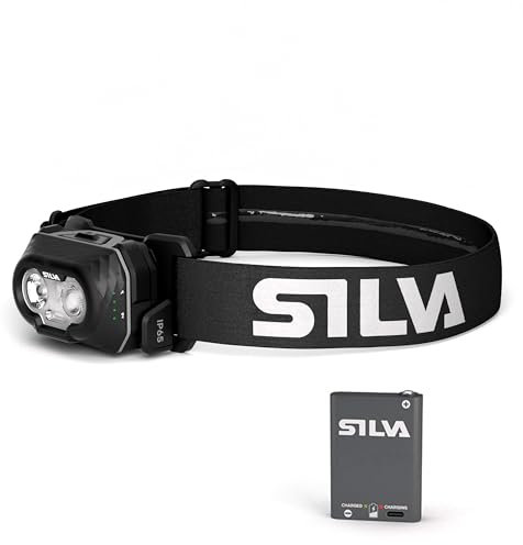 Silva Stirnlampe LED Wiederaufladbar USB C - Discover Hybrid - 500 Lumen Stirnlampe Rotlicht - 3 Helligkeitsstufen - Weiß, Orange & Rot LED Kopflampe - Kopflampe Aufladbar