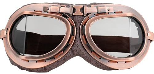 DREAMIZER Gafas de Moto Vintage Estilo Punk - Prueba de Viento, Polvo y Motocross - Para Piloto de Aviador y ATV