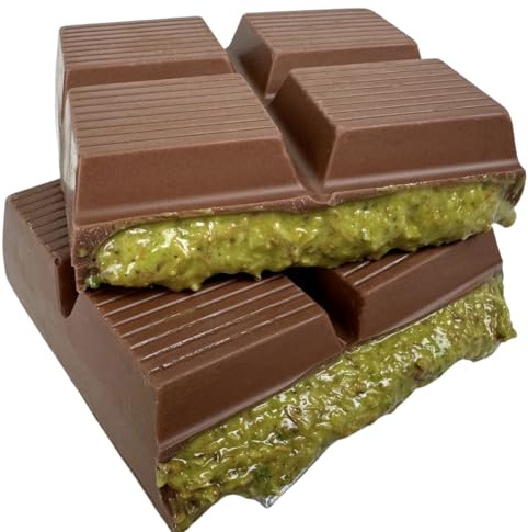 Dubai Chocolate Kunafeh Bar, 200 g (Pack of 1), Daily Fresh Shipment from Istanbul Turkey, Premium Belgian Milk Chocolate Kunafa Pistachio Bar