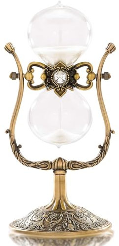 Reloj de arena con temporizador de reloj de arena de 60 minutos, giratorio de 360°, reloj de arena vintage de latón grande, reloj de arena antiguo de 1 hora para decoración