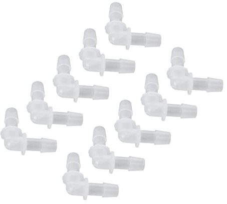 Gomito per Tubo 90 Gradi, 10 Pezzi Giunto per Tubo a Gomito Adattatore Connettore 90 Gradi Forma L Raccordi in Plastica di Uguale Diametro (9,5 mm)