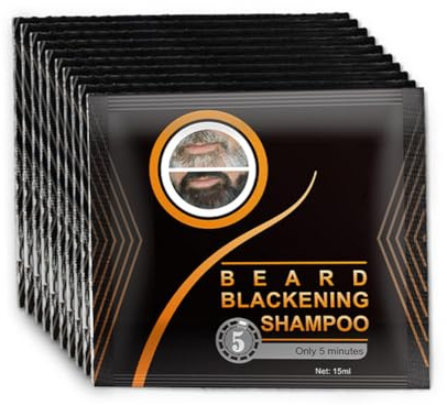 Guys Natural Darkening Beard Shampoo,15 P-cs 0.63oz Beard Shampoo Beard Blackening Shampoo Natural Beard Wash Beard Dye,Black Beard Hair Shampoo Dye For All Beard Types And Lengths