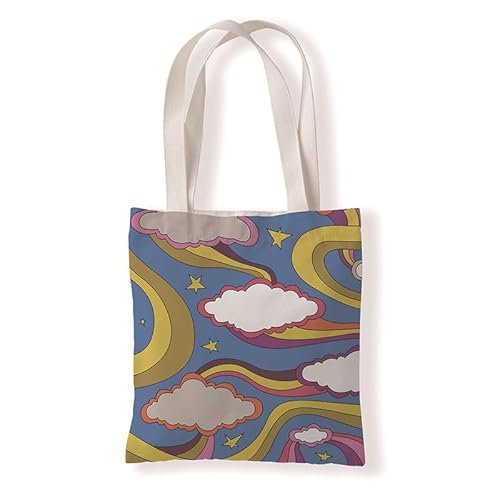 Homeyang Jutebeutel Blaugelbe Sterne Stoffbeutel Waschbar Beuteltasche Damen Einkaufstasche Schule Tote Bag Wiederverwendbar Canvas Tasche mit Henkeln Stoffbeutel Klein 3 Stück (33x37 cm)
