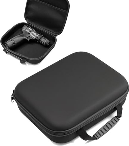 Hard Storage Tool Bag Case, Storage Case for Electric Drill, EVA Travel Tool Case,EVA Hard Shell Waterproof Storage Case for Electric Drills, Screws 27 * 22 * 7 CM(Black)