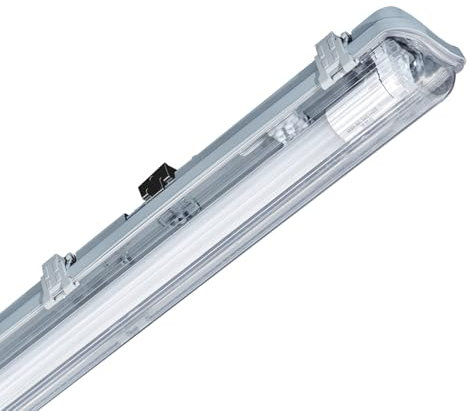 LEDKIA LIGHTING Réglette Étanche 60cm IP65 con Tubo LED Cristal 9W 140lm/W 6000K Blanc froid G13
