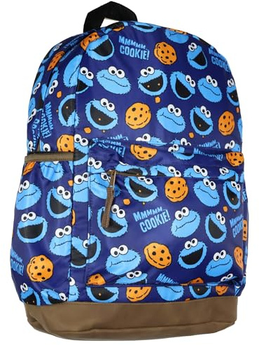 INTIMO Sésamo Street Cookie Monster Schulrucksack mit Tech-Tasche, Laptop-Rucksack, Reiserucksack