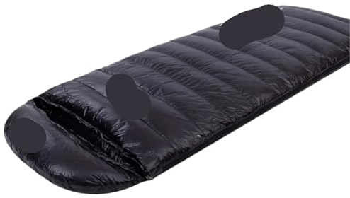 Schlafsack FüR Das Camping Daunenschlafsack im Umschlagstil, ultraleichte Gänsedaunen, wasserdicht, Übergröße, for den Winter, warm, for Reisen, Wandern, Camping FüR Das Camping(Black,400g)