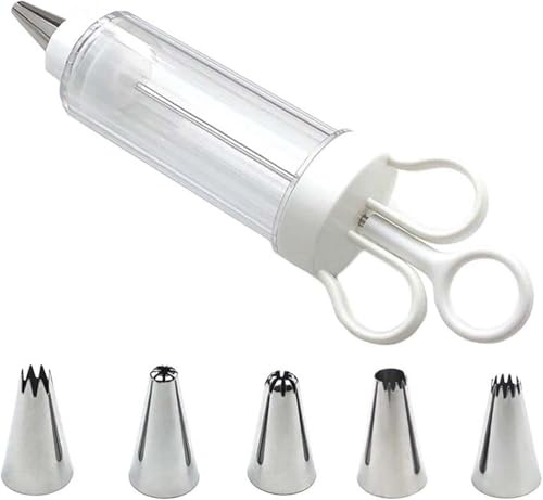 1Set Cake Decorating with Multiple Tips Cake Decorating Kit, Cake Decorating Kit with Stainless Steel Tips Creative Cupcake Icing Piping for Home Kitchen Bakery Decorating Tools (L) (1+7)