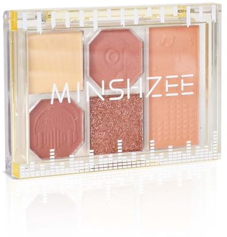 5 Pan Palette, 5 Colori Palette di Ombretti Glitterati, Riccamente Pigmentati per il Trucco di Tutti i Giorni, Formula a Lunga Durata e Facile da Sfumare per Trucco Naturale (01)