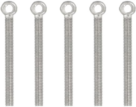 PATIKIL Bulloni Ad Occhiello Con Spalla Di Sollevamento M5x54mm 5 Pcs Bulloni Filettati Con Spalla Per Sollevamento 304 Acciaio Inossidabile Bulloni Ad Occhiello Per Sollevamento Argento