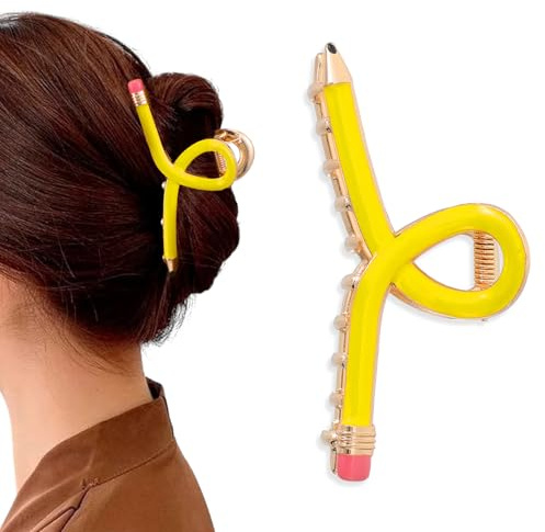 Shimmeroo Bleistift Haarspange Damen Lustige Haarklammer Abschluss Geschenk | Groß Haarklammern Personalisierung Haarspangen für Mädchen und Frauen mit dünnem und dickem Haar