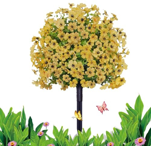 Buissons artificiels d'extérieur | Topiaire Artificiel pour l'extérieur | Arbres résistants aux UV de 58,4 cm - Fleurs réalistes en Boule Violette pour Porte d'entrée, Porche, Jardin, cimetière