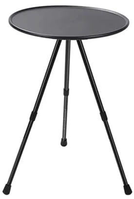 Table de camping pliante – Table basse ronde portable en aluminium avec trépied réglable, légère et compacte pour les pique-niques en plein air, les barbecues et le hayon