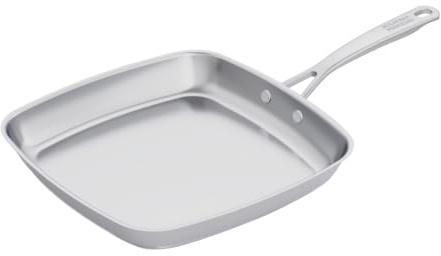 KUHN RIKON Poêle à frire Allround, carrée, non revêtue, diamètre : 27 x 27 cm, compatible avec les plaques à induction