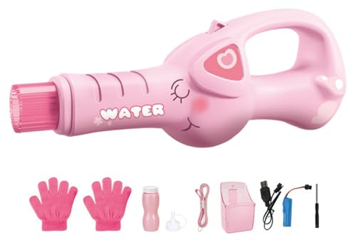 Mist Bubble Machine Barnleksak - Uppladdningsbar Automatisk Bubble Machine Ljusmusik, Sommar Rolig Device | Interaktiva såpbubblor underhållning fest höjdpunkt koncept med Beach Garden barn