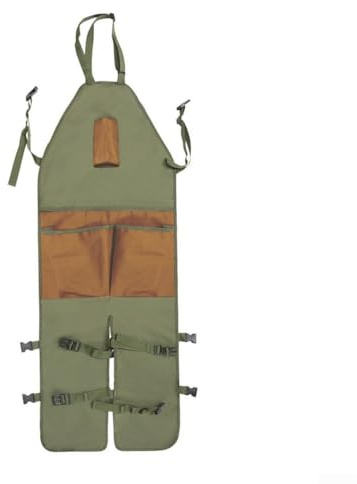 Jupe de protection Oxford 600D avec 6 poches, tablier étendu de 117 x 45 cm pour jardinage, travail du bois, agriculture et bricolage (poches marron)