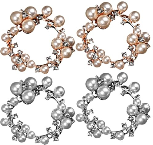 TEHAUX Fermagli per Scarpe con Cristalli e Perline, Fermagli Decorativi per Scarpe da Sposa e Tacchi Eleganti, Accessori in Lega Resistenti per Feste, Matrimoni e Cerimonie, Set da 2