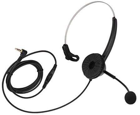 Qianjyvous H360 – Casque Mono à Un Seul côté de 3,5 VA, Casque monaural Filaire avec Micro à réduction de Bruit et contrôle du Volume, Casque Mono pour appareils à Prise Jack 3,5 mm dans Les