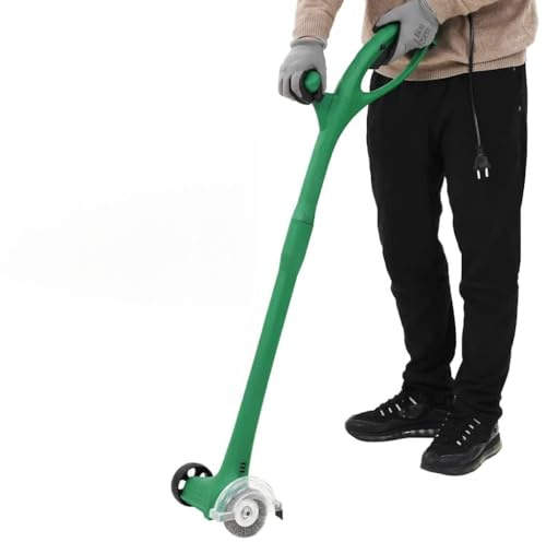 Ordellia Limpiador eléctrico de juntas de 140 W verde con cepillo de 10 cm de diámetro, cepillo de nailon y cepillo de metal, 1200 rpm, 220 240 V, para bordes de césped, malas hierbas, patio y camino