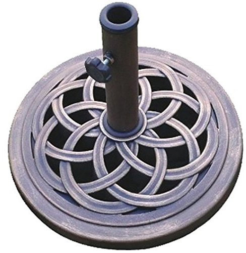 DC America UBP18181-BR 18-Inch Cast Stone Umbrella Base, Made from Rust Free Composite Materials, Bronze Powder Coated Finish