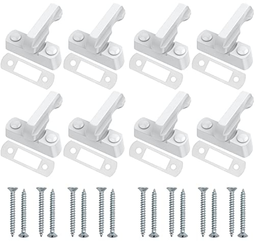 Neoteck Sash Jammer Sash Jammer White Strong Zinc Cast Alloy Extra Security Locks Sash Blocker Jammer for Various UPVC/PVC Doors and Windows and Home Security (White, 8 pcs)