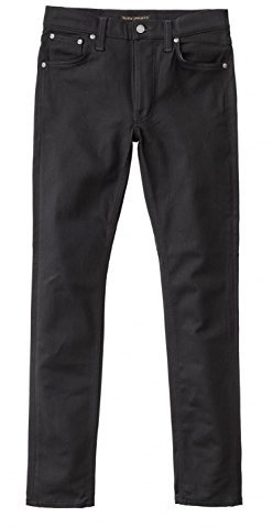 Nudie Jeans Lean Dean Jeans, Dry Ever Black, 29W X 32L Unisex Adulto