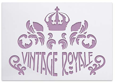 Schablone Vintage Royale mit shabby chic Krone und Ornamenten
