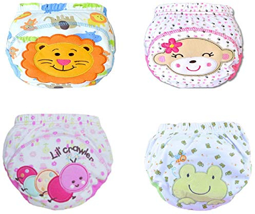 Natashas Packung mit 4 Baby Trainingshosen Töpfchen Unterwäsche Kleinkinder Waschbar Windelhosen Toilettentraining Unterwäsche (C, 100)