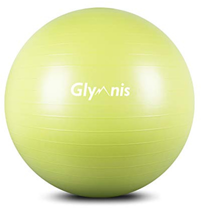 Glymnis rutschfester Gymnastikball mit maximaler Belastung von 300 kg,Pumpe für Pilates,Yoga und Fitness