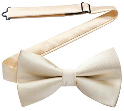 HISDERN Herren Fliege Bereits Gebunden Verstellbar Schleife Einfarbige Champagner Fliegen für Männer Hochzeit Anzug Smoking