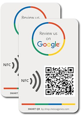 Reusable QR & NFC Tap Review Sticker Pack - 2 Stickers - Boost Reviews - Set Up at Home | by MESSAGENES