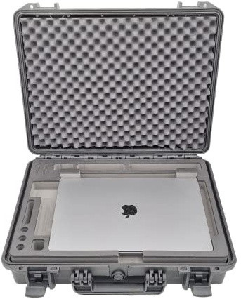 Mallette de transport professionnelle pour Apple MacBook Pro 13-16 - Fabriqué en Allemagne - Ajustement parfait - Extrêmement sûr et stable (16)
